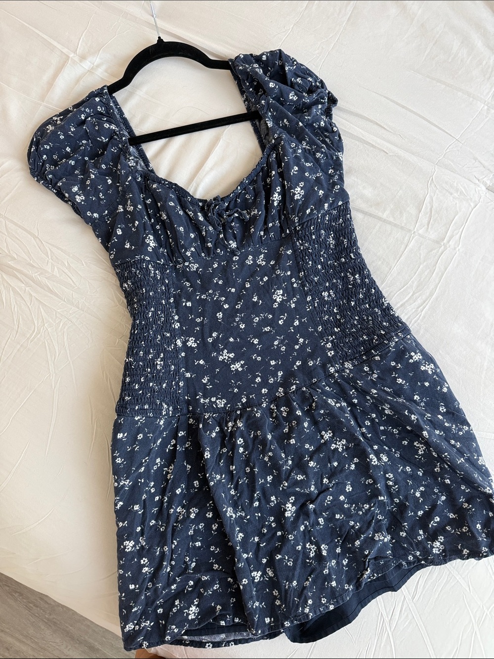 Hollister Navy Blue Floral Mini Skort Dress